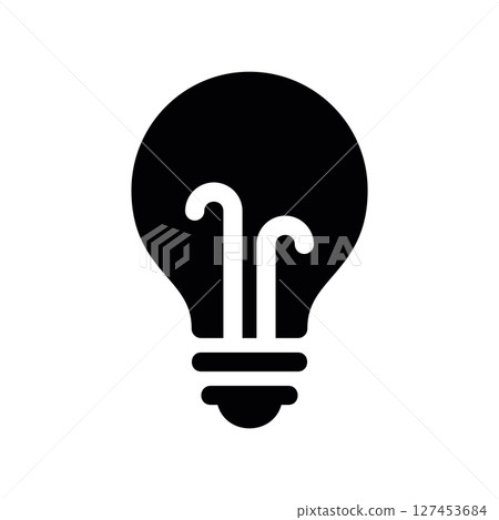 Simple vector icon light bulb 127453684