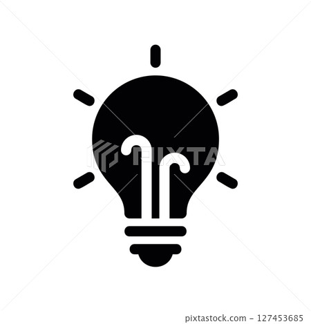 Simple vector icon light bulb Simple vector icon light bulb 127453685