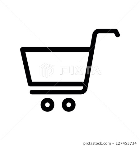 Simple vector icon basket, trolley Simple vector icon basket, trolley 127453734