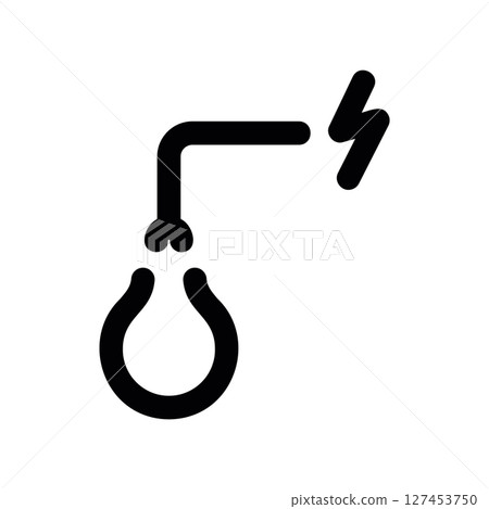 Simple vector icon light bulb, wiring Simple vector icon light bulb, wiring 127453750