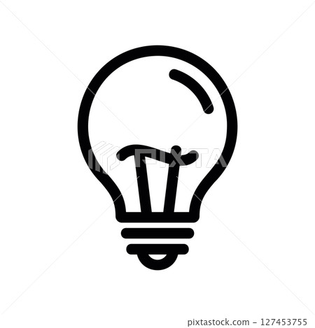 Simple vector icon light bulb Simple vector icon light bulb 127453755