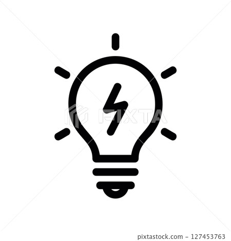 Simple vector icon light bulb 127453763