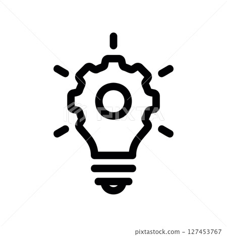 Simple vector icon light bulb 127453767
