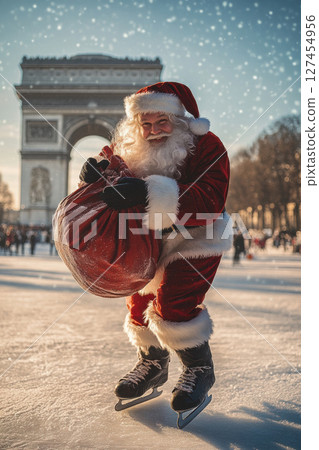 ice triomphe season scene eiffel sky 127454956