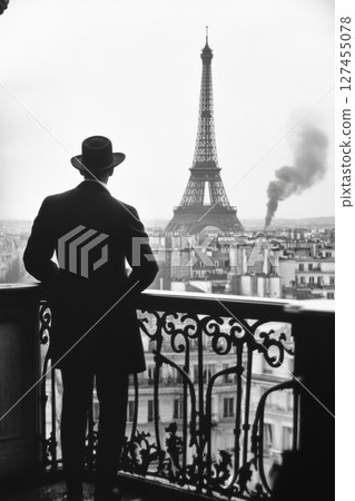 photograph man suit hat cityscape camera 127455078