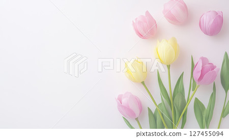view tulips background closeup bouquet shades 127455094