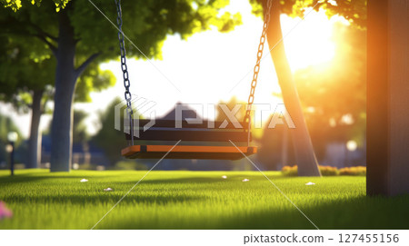 scene hour landscape park sun hue 127455156