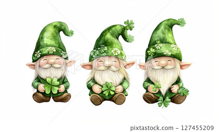 patricks day shamrocks st. gnome leaves 127455209