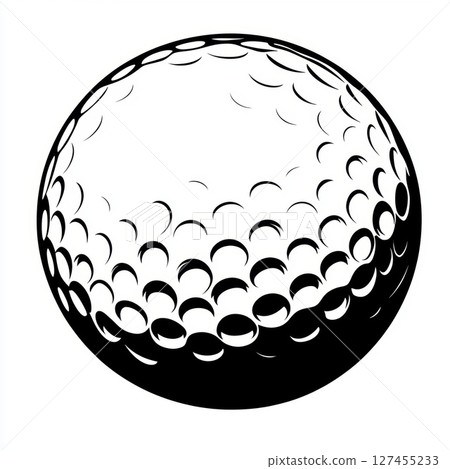 illustration golf ball black white general 127455233