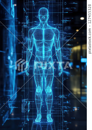 representation human figure interface details anatomy 127455328