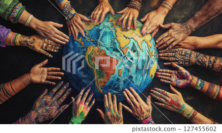 group hands touch designs background accentuates 127455602