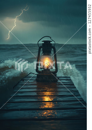 photograph pier waters sky atmospheric lantern 127455932