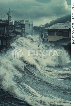 photograph scene roof houses structures atmospheric 127455936