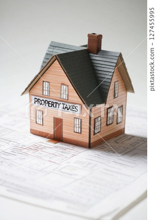 sign property taxes sheet paper model 127455995