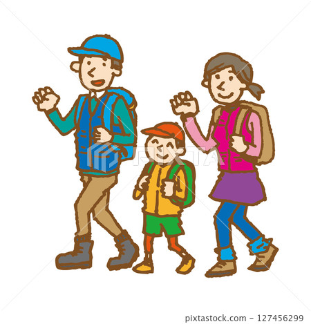 父母和孩子遠足 父母和孩子遠足 127456299