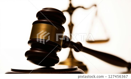 Gavel and justice scales representing court decisions 127456367