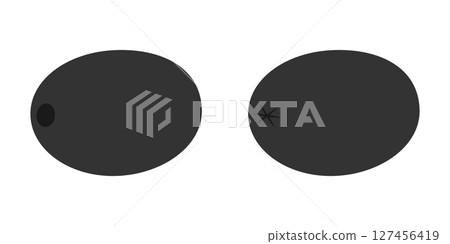 Hand Drawn Black Olive fruits Front and Back view Sticker Icon Logo Minimalist design elements Set 127456419