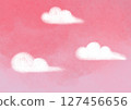 蓬鬆的雲背景素材_粉紅色 127456656