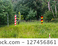 Border posts of German and Poland. Polish - German border. 127456861