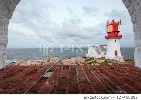Lindesnes Lighthouse in Norway 127456882