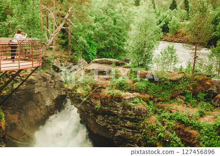 Gudbrandsjuvet gorge in Norway Gudbrandsjuvet gorge in Norway 127456896