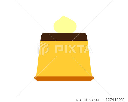 Illustration of a pudding icon with whipped cream 127456931