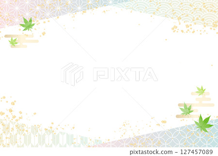 Summer, midyear gift, summer greetings, light blue, Japanese pattern, background Summer, midyear gift, summer greetings, light blue, Japanese pattern, background 127457089