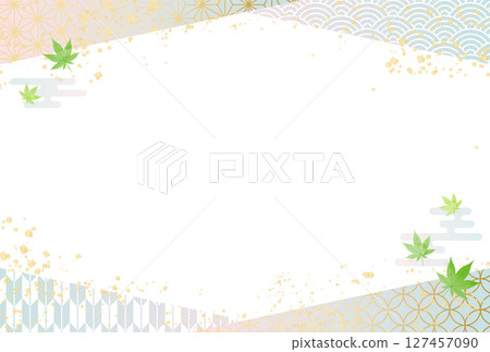 Summer, midyear gift, summer greetings, light blue, Japanese pattern, background Summer, midyear gift, summer greetings, light blue, Japanese pattern, background 127457090