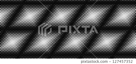 Abstract geometric black and white graphic design print halftone pattern. Vector illustration. 127457352