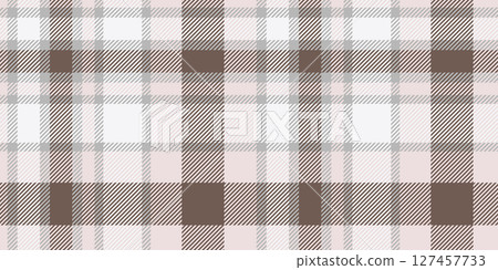 A delicate tartan plaid pattern in soft grey and brown tones with a crisscrossed geometric design of squares and lines, creating a sophisticated and understated style ideal for textiles or decor. A delicate tartan plaid pattern in soft grey and brown tones with a crisscrossed geometric design of squares and lines, creating a sophisticated and understated style ideal for textiles or decor. 127457733