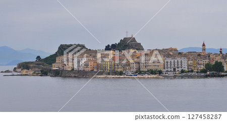 The old Venetian fortress of Corfu town, Corfu, Greece. The Old Fortress of Corfu is a Venetian fortress in the city of Corfu. Venetian Old Fortress Palaio Frourio The old Venetian fortress of Corfu town, Corfu, Greece. The Old Fortress of Corfu is a Venetian fortress in the city of Corfu. Venetian Old Fortress Palaio Frourio 127458287