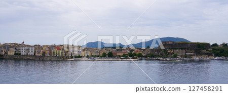 wall of new fortress in town and island Corfu, Greece wall of new fortress in town and island Corfu, Greece 127458291