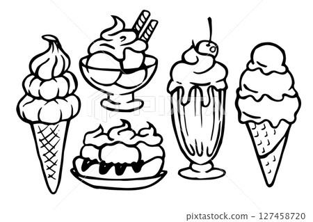 ice cream, vector, ice 127458720
