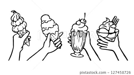 ice cream, vector, ice 127458726