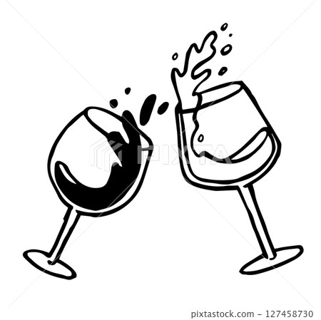 wine, vector, wine glass 127458730