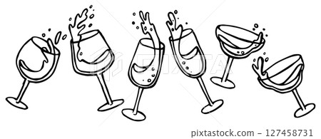 champagne, vector, wine 127458731