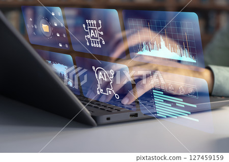 Business Concept of AI Innovation in Industry 5.0, Future System Development, AI Generation 127459159