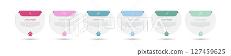 Business Infographics. 6 steps to achieve the result. Stages of development, workflow, marketing or plan. Business strategy with icons. Diagram of the report, statistics and training. Business Infographics. 6 steps to achieve the result. Stages of development, workflow, marketing or plan. Business strategy with icons. Diagram of the report, statistics and training. 127459625