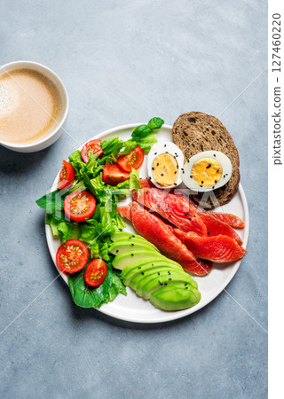 Healthy balanced breakfast plate Healthy balanced breakfast plate 127460220
