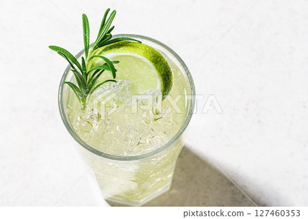 Ginger Ale or Ginger Beer with Lime and Rosemary Ginger Ale or Ginger Beer with Lime and Rosemary 127460353