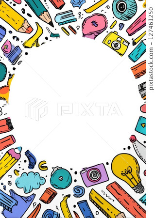 Colorful Art Supplies and Tools in a Creative Workspace for Diverse Artistic Activities 127461250
