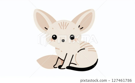 Cute Cartoon Fennec Fox Pixel Art Illustration Cute Cartoon Fennec Fox Pixel Art Illustration 127461786