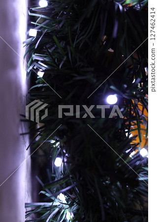 Festive decorations on the street in Chisinau. 127462414