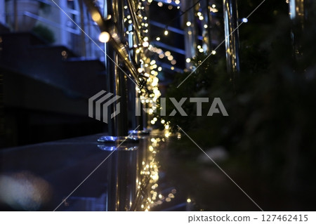 Festive decorations on the street in Chisinau. Festive decorations on the street in Chisinau. 127462415