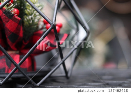 Festive decorations on the street in Chisinau. 127462418