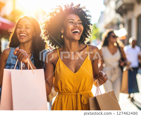 A young woman shopping A young woman shopping 127462480