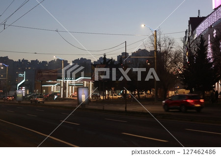 The landscape of the pre-holiday night Chisinau. 127462486