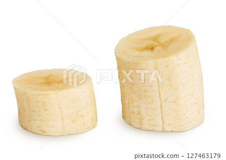 peeled banana isolated on white background 127463179