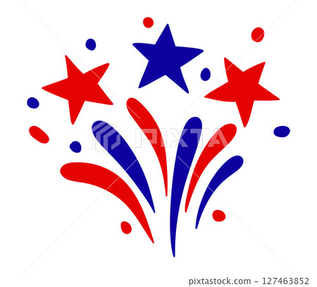 Vector fireworks for American Independence Day. 127463852