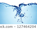 Transparent Water waves with air bubbles on transparent background.  127464204